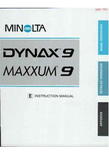 Minolta Dynax 9 manual. Camera Instructions.